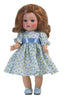 Blue calico dress for 7" dolls