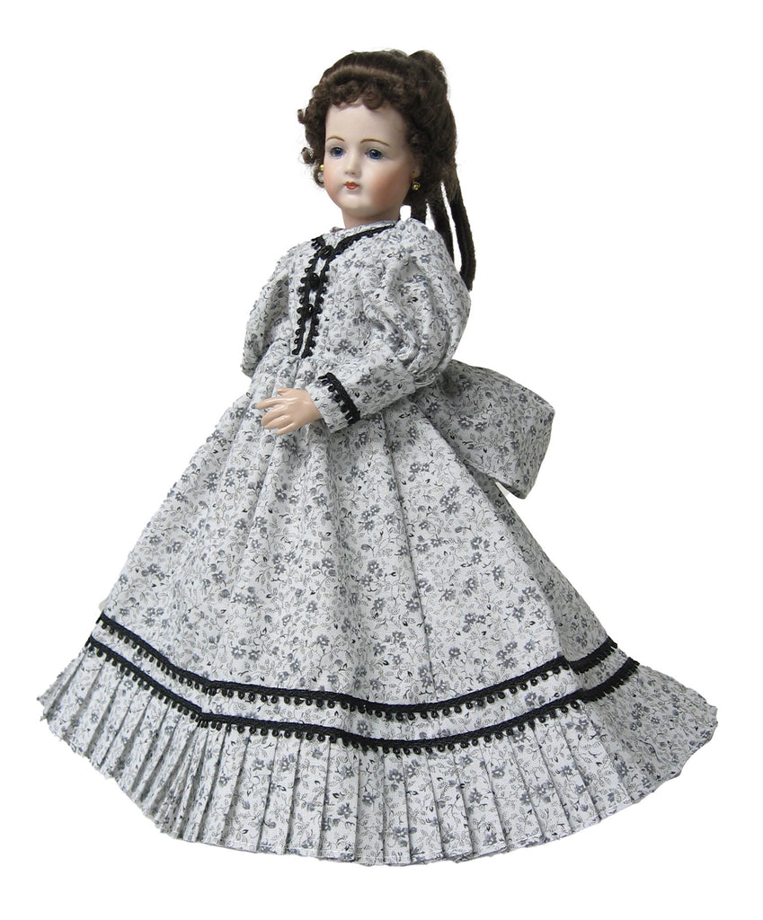 Vee's Victorians Doll Clothes - 12" Black and White Fashion Doll Dress Vee's Victorians Doll Clothes - 12" Black and White Fashion Doll Dress