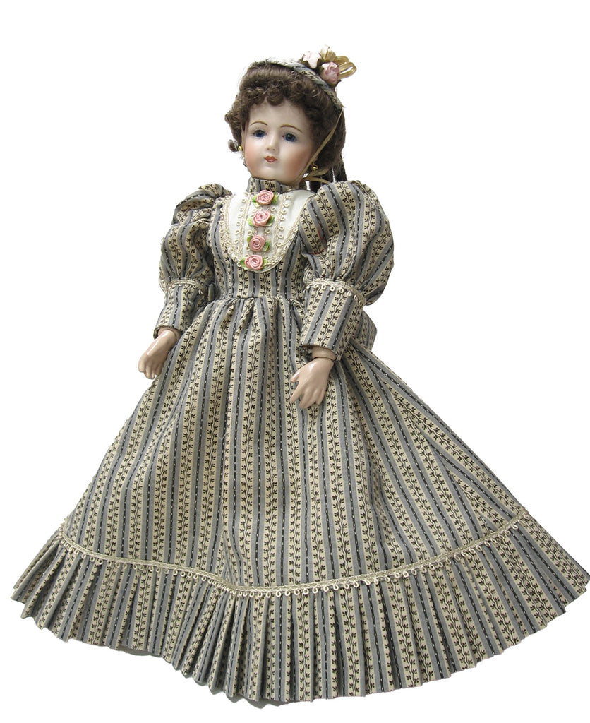 Vee's Victorians Doll Clothes - 12" Striped Fashion Doll Dress Vee's Victorians Doll Clothes - 12" Striped Fashion Doll Dress