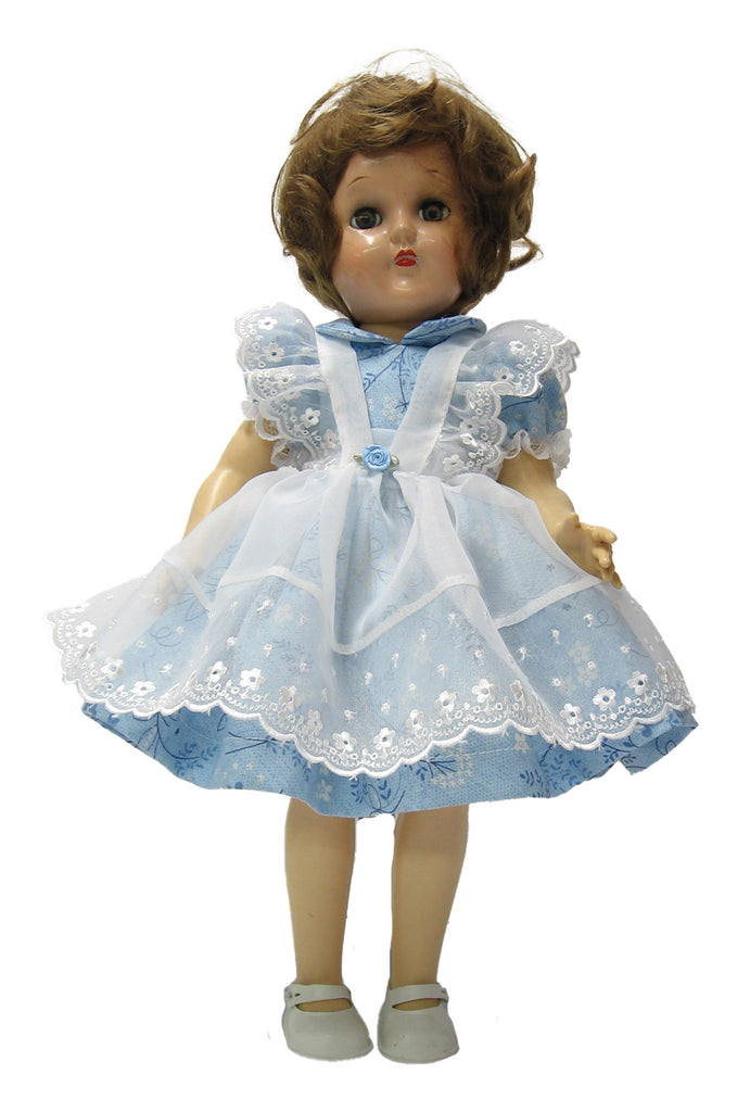 Vee's Victorians Doll Clothes - 14" Sheer Pinafore Doll Dress Vee's Victorians Doll Clothes - 14" Sheer Pinafore Doll Dress
