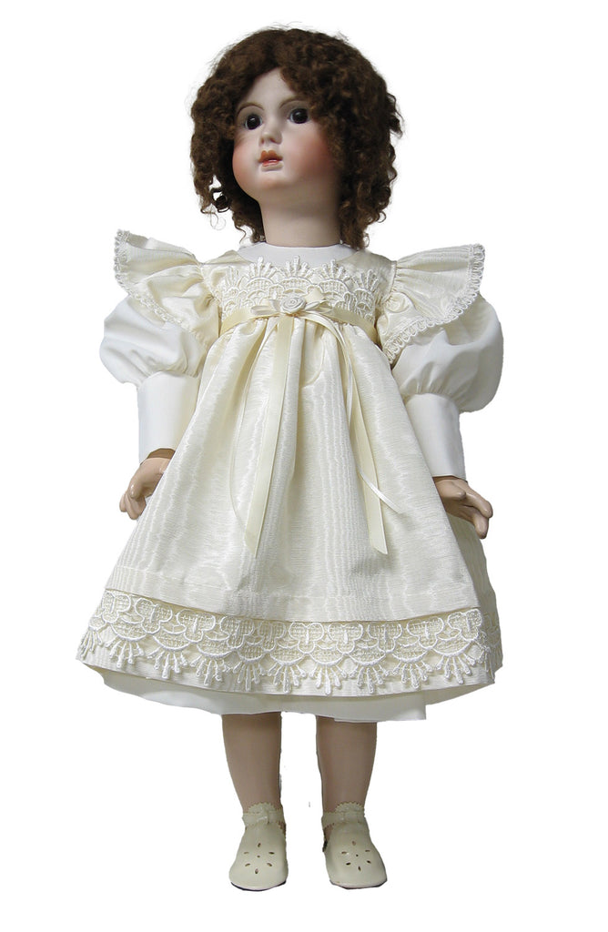 24" Cream Victorian Pinafore Doll Dress