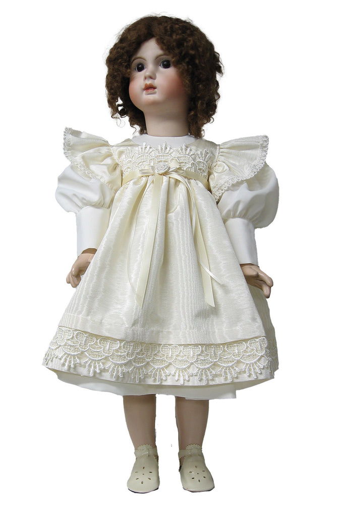 Vee's Victorians Doll Clothes - 24" Cream Victorian Pinafore Doll Dress Vee's Victorians Doll Clothes - 24" Cream Victorian Pinafore Doll Dress