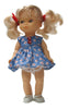 Blue floral dress fits 6" play dolls like mini American Girl dolls