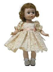 7" Roses and Pleated Lace Doll Dress