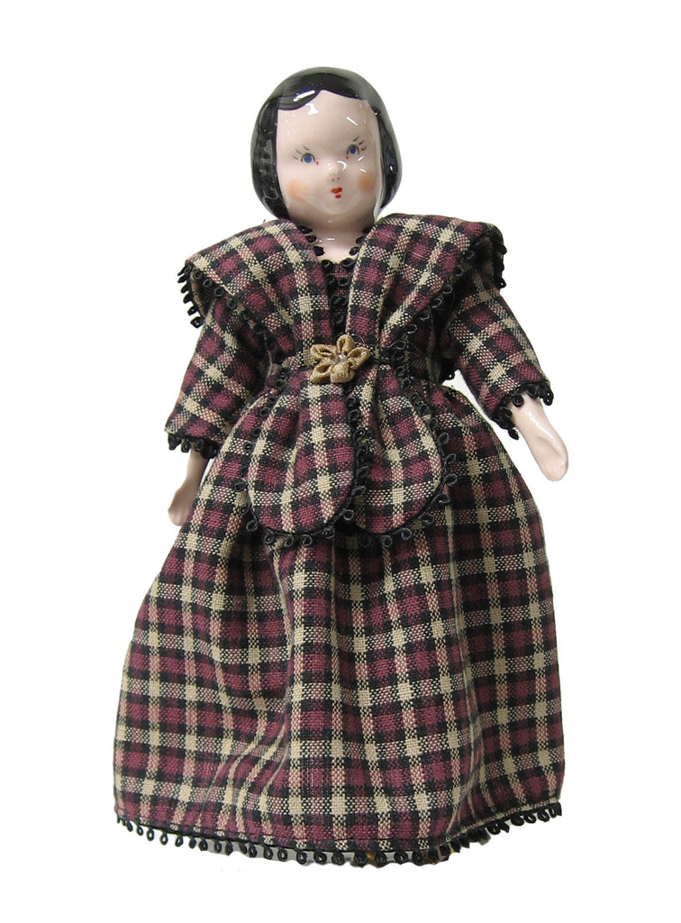 Plaid dress for 7" Ruth Gibbs and other dolls