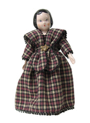 7" Brown Plaid Doll Dress
