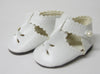 White T-strap shoe fits 2" doll feet. Antinas  7452