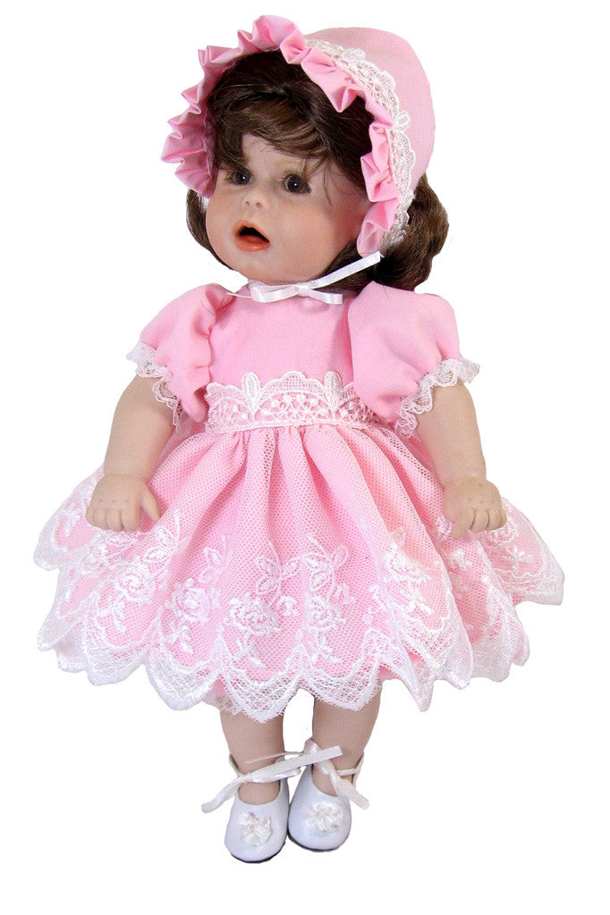 doll dress Royal Pink Ballgown Child and Costume Set Just right for 18 inch dolls heading west Belle Outfit for American Girl