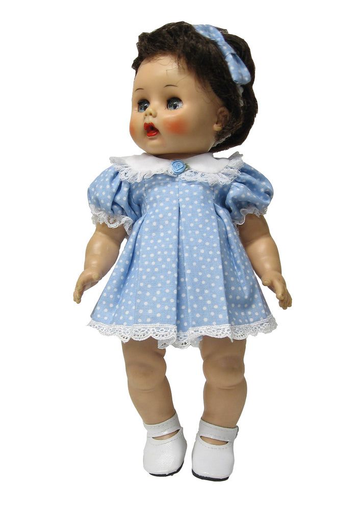 12" Vintage Pleated Front Doll Dress