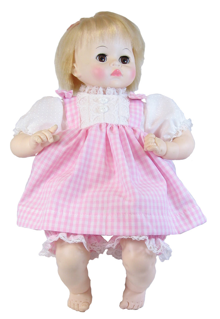 Pink Gingham Dress for 14" Madame Alexander Puddin Doll