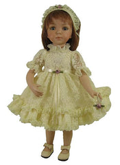 14" Crystal Pleated Lace Doll Dress