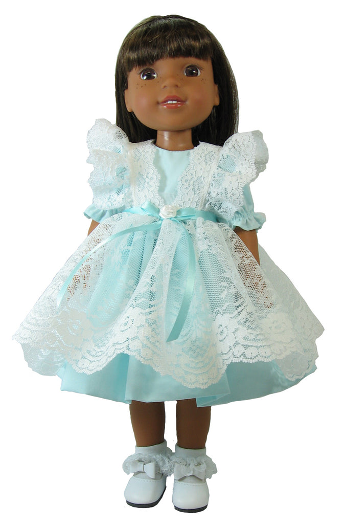 14" Lace Pinafore Doll Dress
