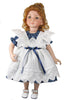 14" Eyelet Pinafore Print Doll Dress
