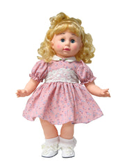 17" Print Doll Dress with Collar
