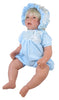 Blue Smocked Knit Outfit for 19", 20", 21" Baby Dolls