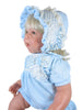 Bonnet view of Knit Romper for 20" Baby Dolls