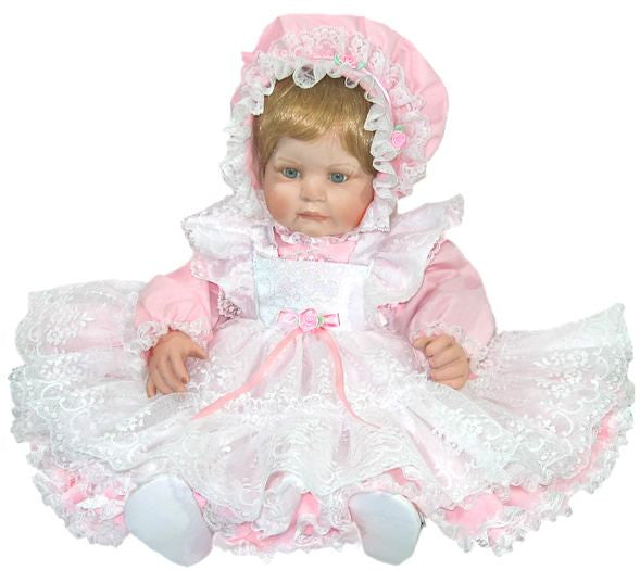 Vee's Victorians Doll Clothes - 20" Lacey Pinafore Doll Dress Vee's Victorians Doll Clothes - 20" Lacey Pinafore Doll Dress