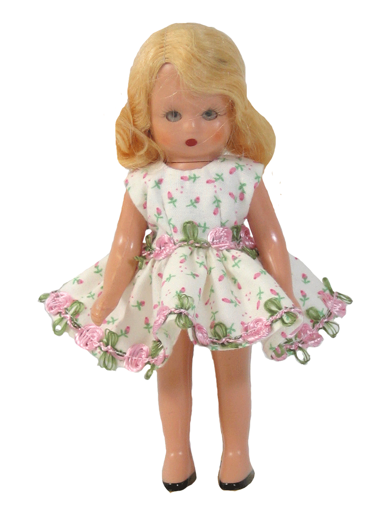 Tiny Rosebud dress for 5" Storybook dolls