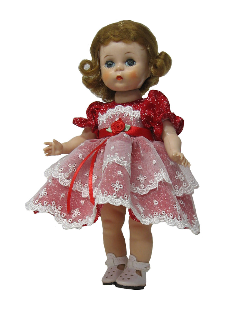 7" Embroidered Lace Fancy Doll Dress