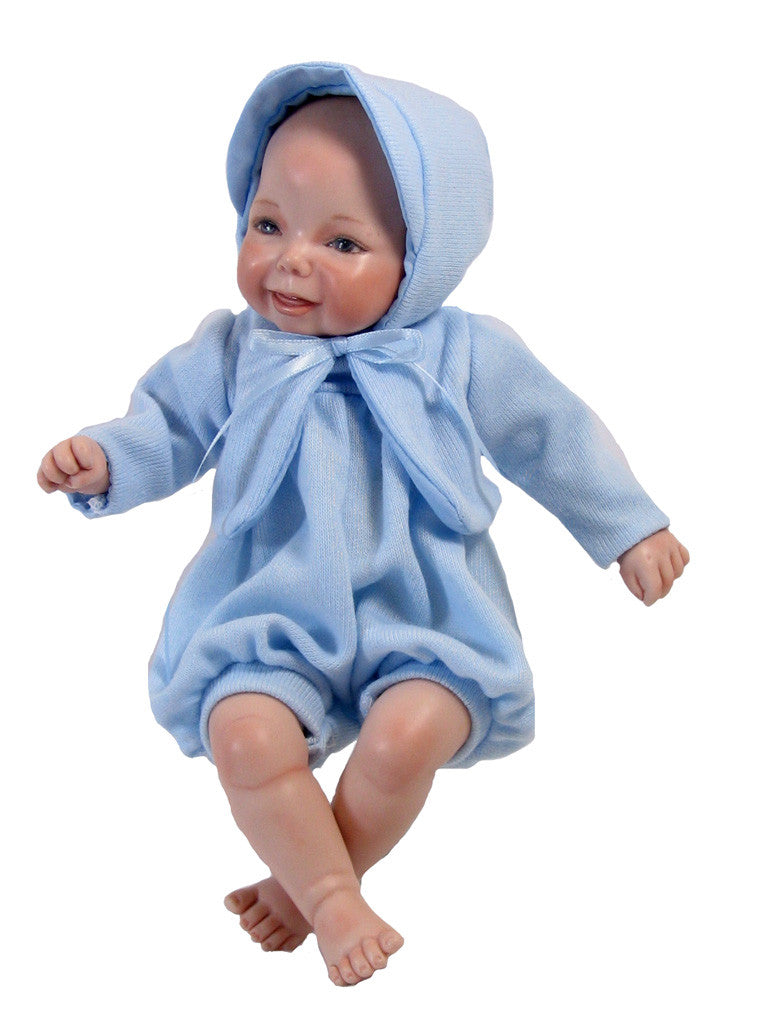 Blue Baby Romper for 9" Dolls