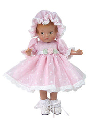 9" Organdy Dot Doll Dress